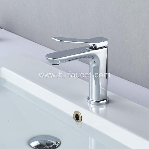 Brass chrome plated single hole high basin faucet